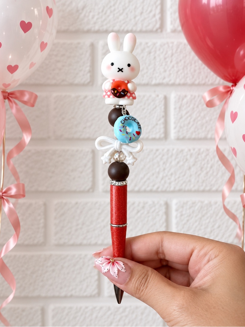 Miffy Donut Charm Beaded Ballpoint Pen